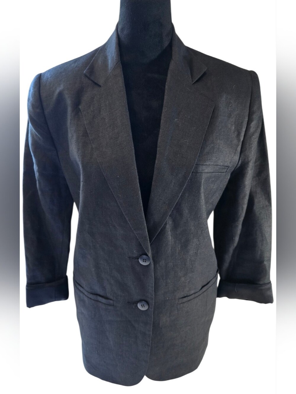 Ready To Wind Down Linen Jacket Charcoal Small Petite